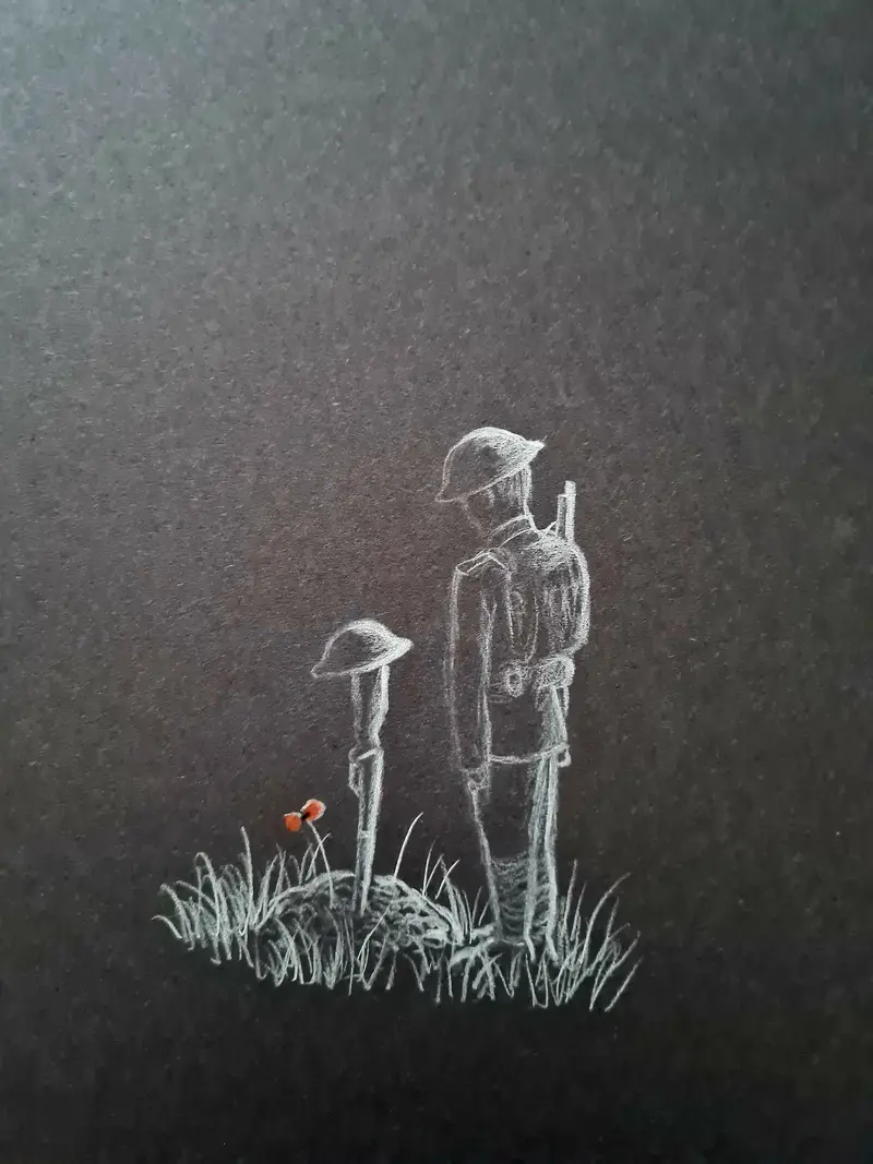 Cs006 Original Polychromo — 'Rest Easy' Memorial Art 1