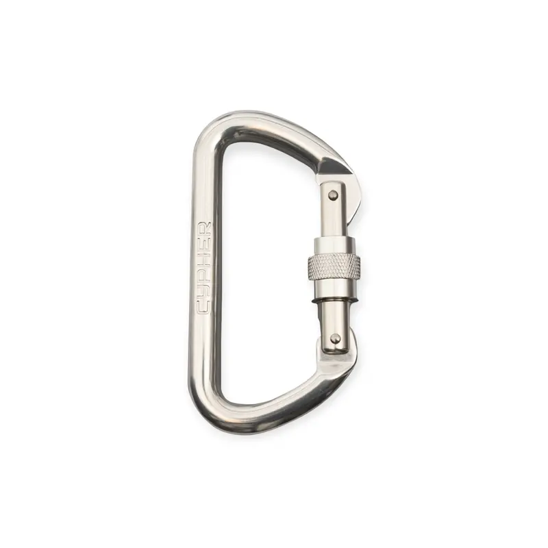 Cypher Aluminum D-Shaped 3-Stage Locking Carabiner 1
