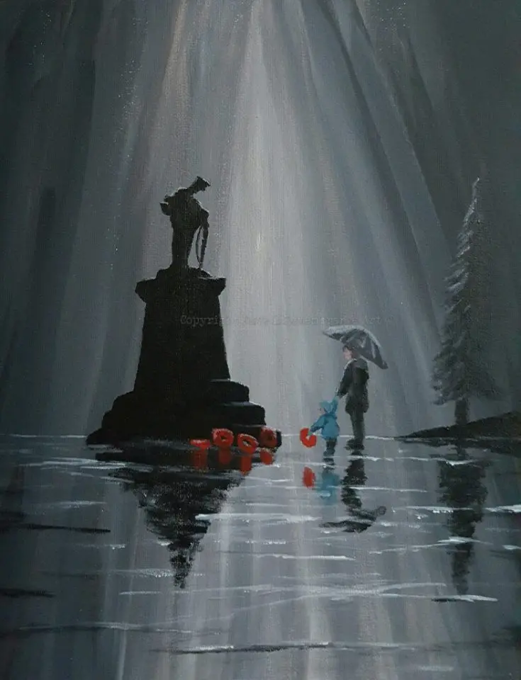 Dad And Lad Remember – Handcrafted Original Art 1