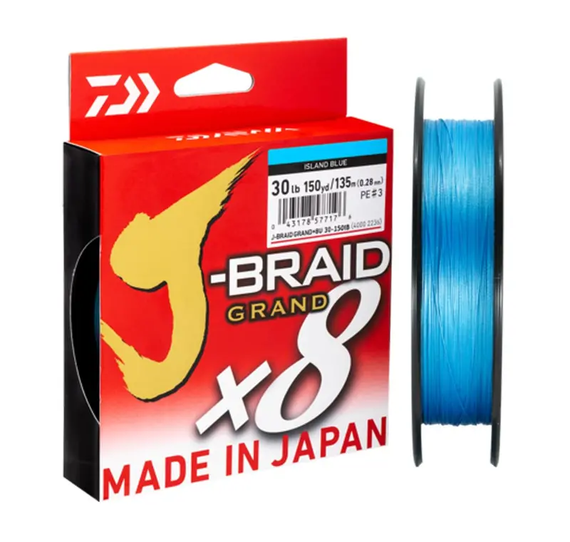 Daiwa J-Braid Grand X8 Island Blue Braided Line (300 Yds) 1