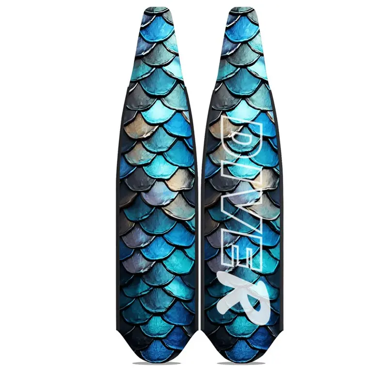 Diver Carbon V2 Scale Fin Blades – Textured Surface For Enhanced Thrust 1
