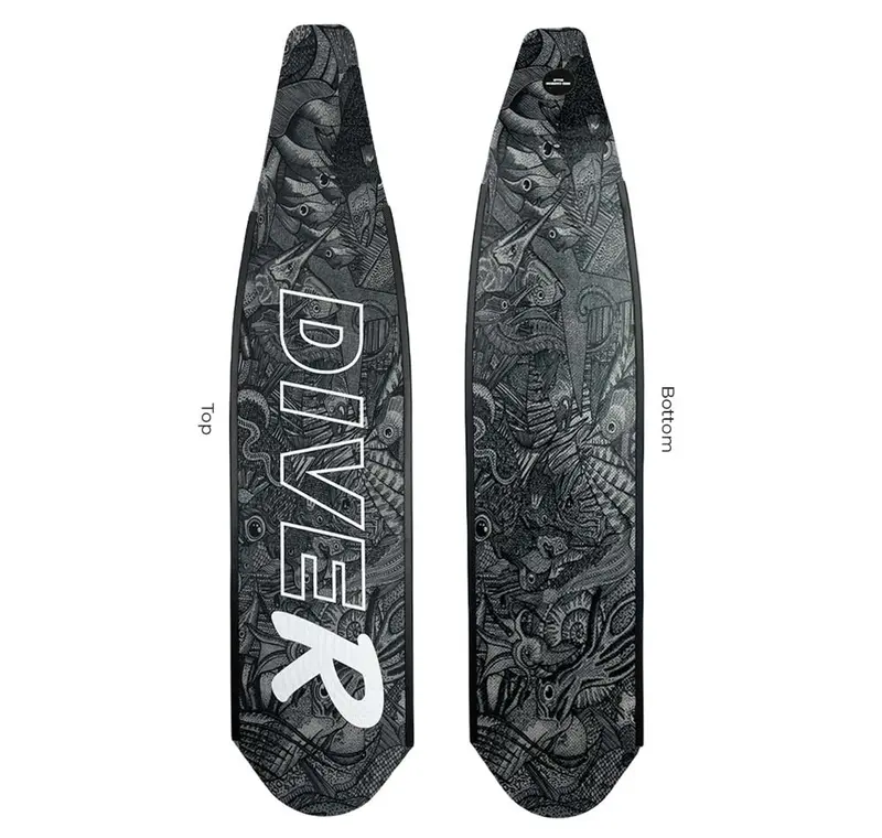 Diver Innegra Carbon Reef Life Fins – Black & White 1