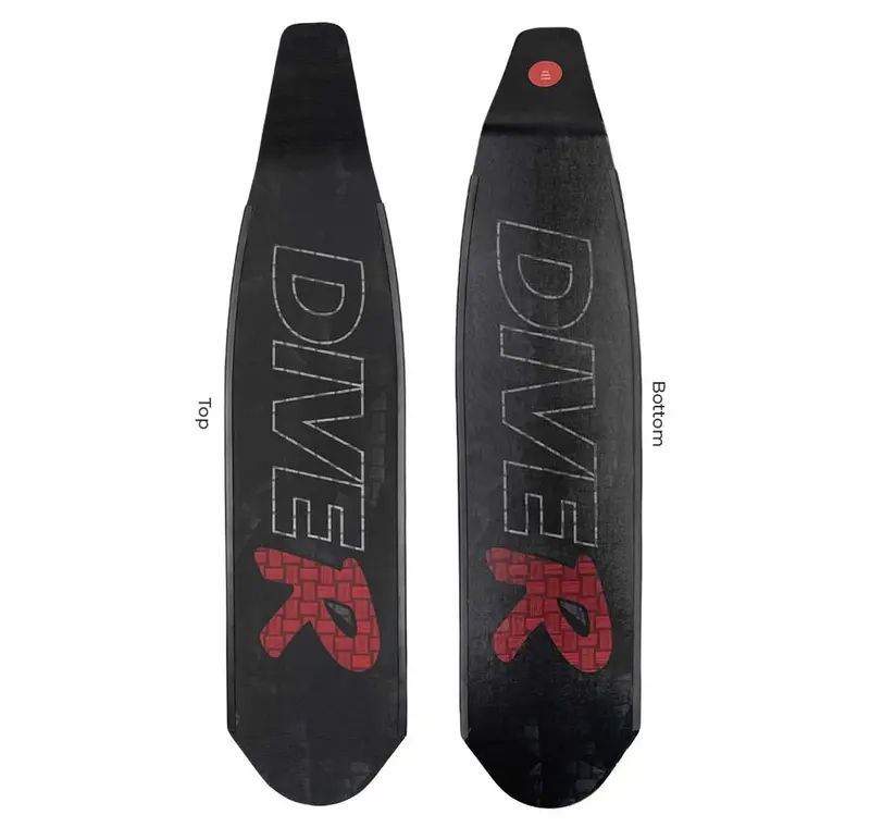 Diver Innegra Carbon Soft Fins – Black With Red Accents 1
