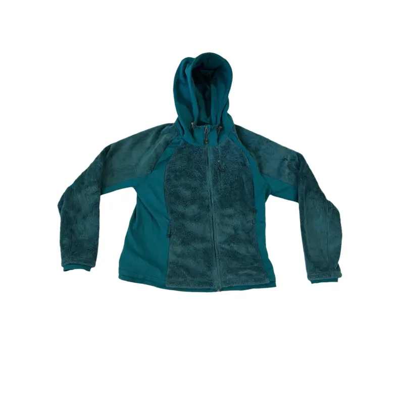 Eddie Bauer Women'S Blue Hooded Fuzzy Fleece Jacket – Size Large (Pre-Owned) 1
