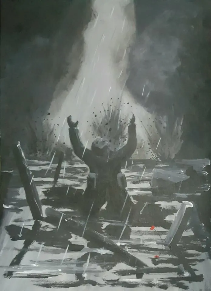 Expressive Original Artwork: 'Anguish' (No. 166) 1
