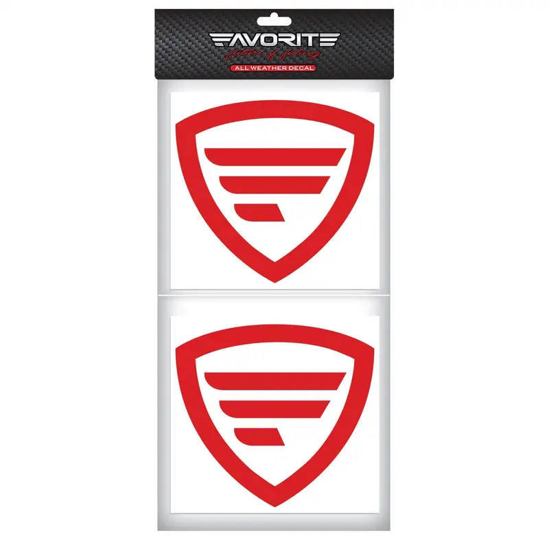 Favorite Shield Decal – Classic Red Finish 1