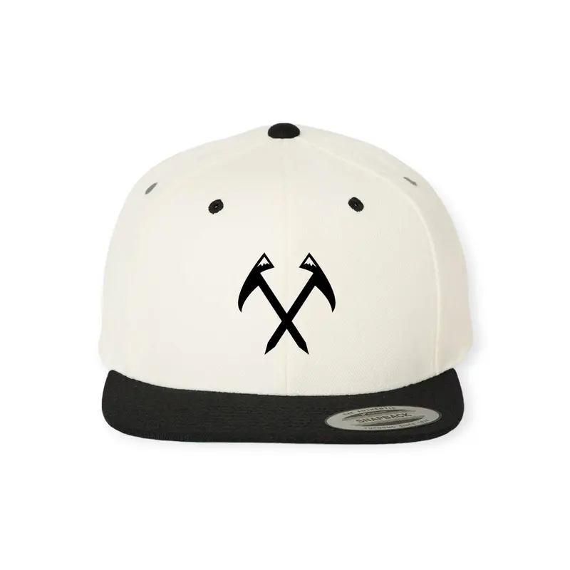 Feral Ice Axe Flat-Bill Snapback – Natural Canvas & Black Trim 1