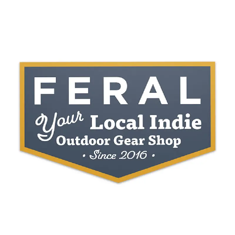 Feral Indie Outdoor Store Shield Sticker – Vinyl Decal 1