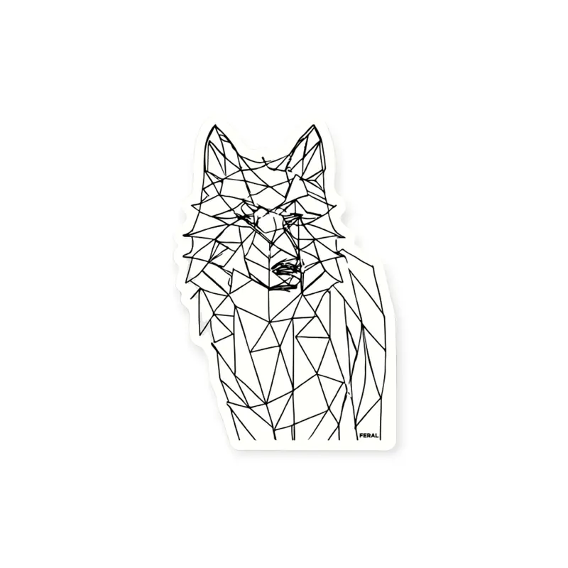 Feral Sketchy Wolf Magnet – Playful Wildlife Art 1