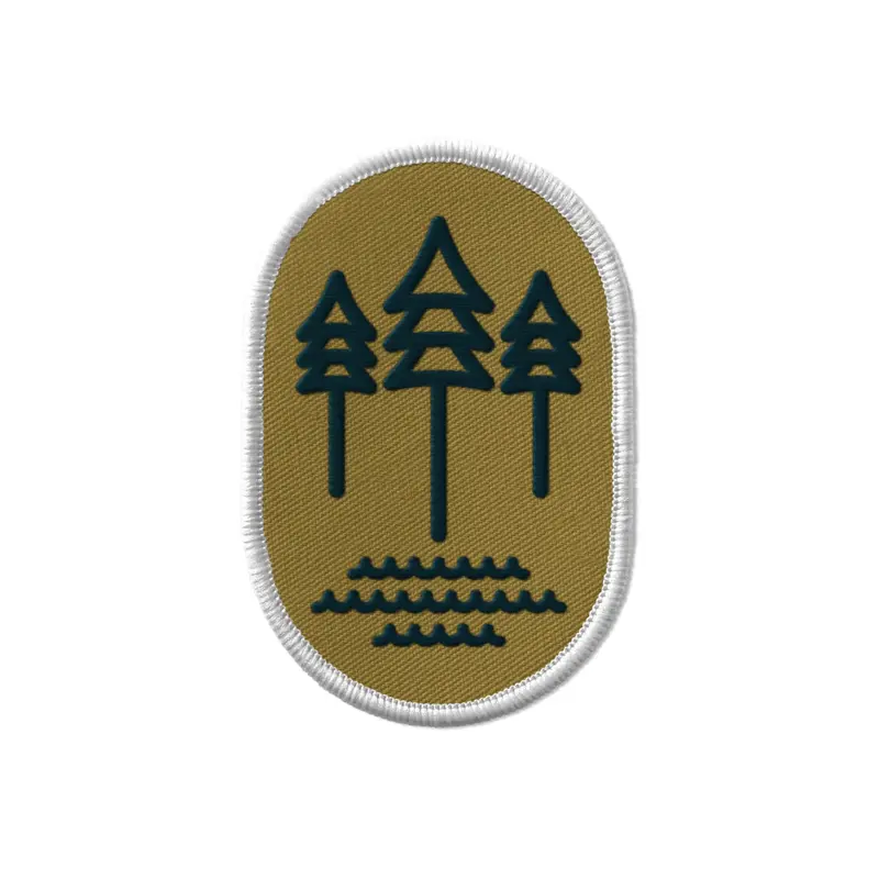 Feral Three Pines Embroidered Patch – Woodland Symbolism 1