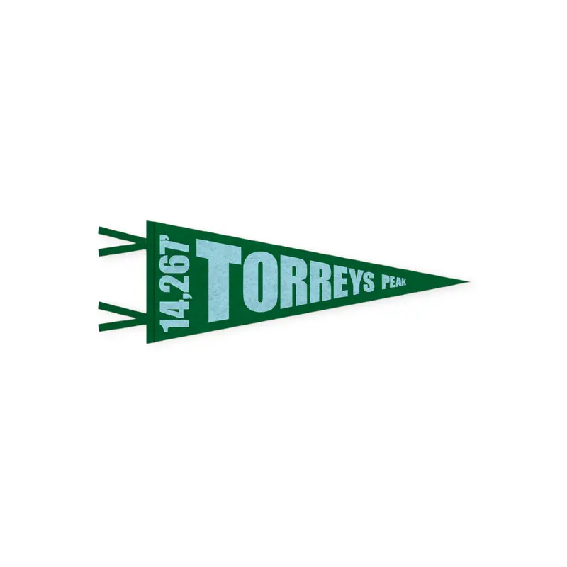 Feral Torreys Peak Pennant – Green And Teal Mountain Flag 1