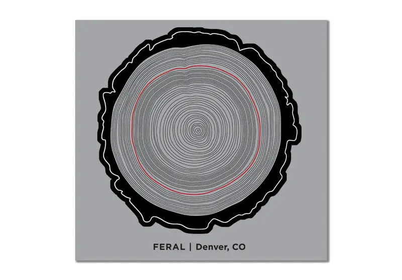 Feral Tree Trunk Vinyl Sticker – Minimalist Nature Art 1