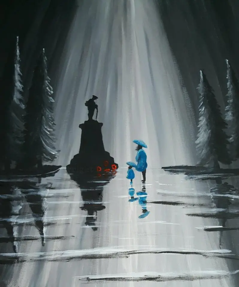 Figurative Acrylic Work: 'Lady And Lass In Blue' 1