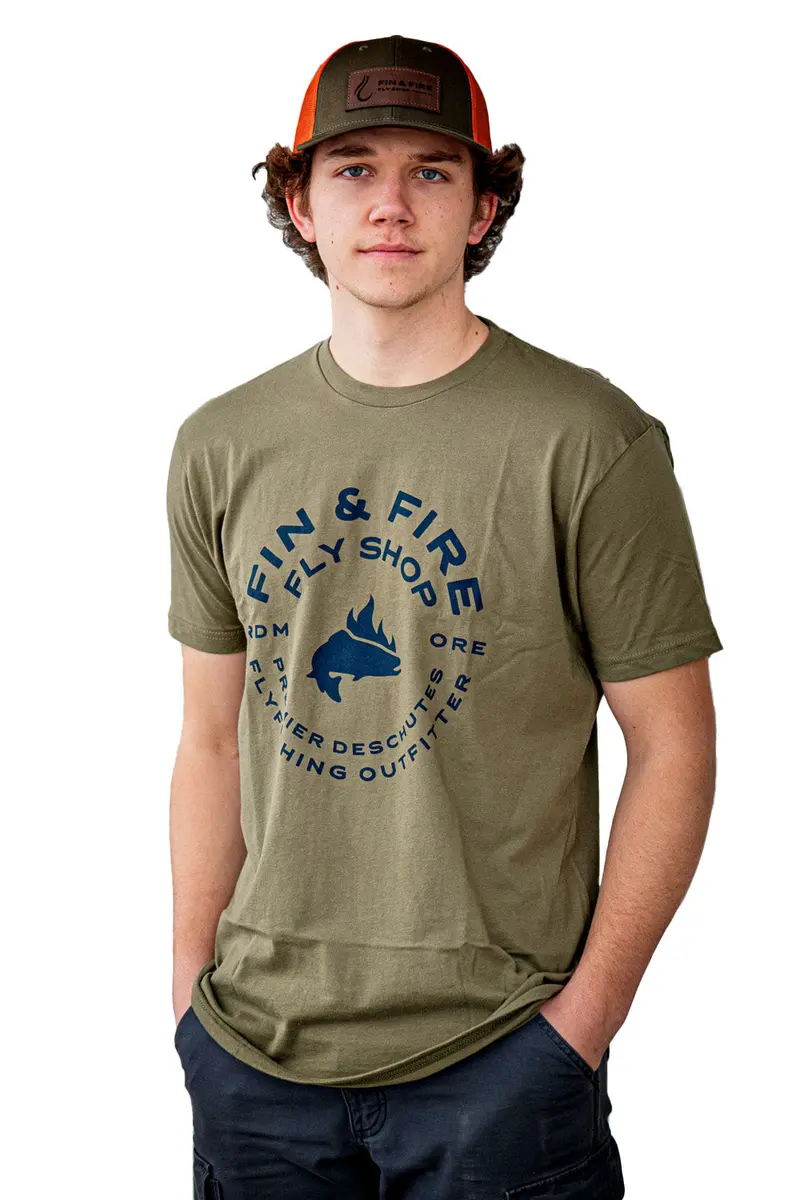 Fin & Fire Round Logo Cotton T-Shirt – Casual Fishing Apparel 1