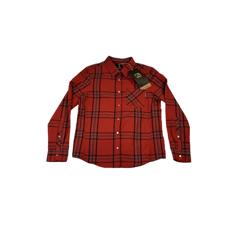 Flylow Brigitte Tech Flannel Shirt For Women – Mars/Night, Large (Used) 1