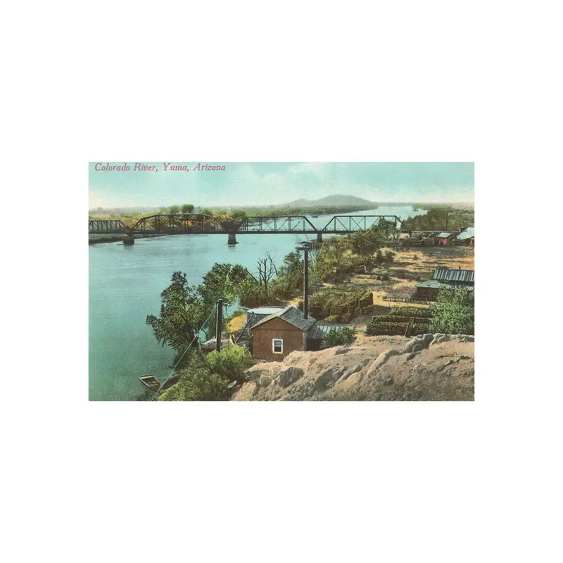 Found Image Colorado River Bridge Landmark Postcard – Az-255 1