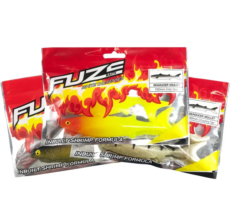 Fuze Barramundi Soft Plastic Lure Pack – Australian Native Species Design 1