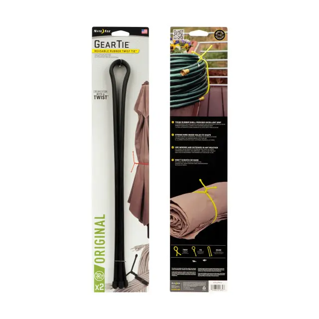 Gear Tie Heavy-Duty Reusable Twist Tie – 64-Inch Flexible Rubber Cable Organizer 1