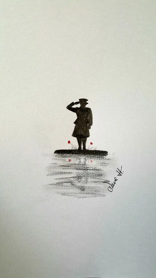 Hand-Drawn Pencil Sketch: 'Female Salute' – Respectful Gesture Artwork 1