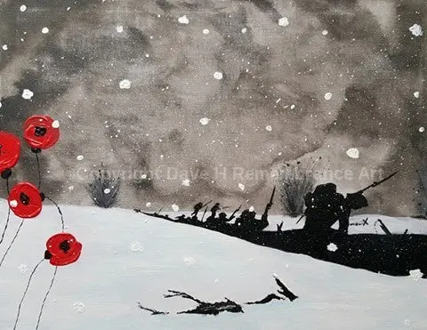 Hand-Painted Canvas: 'Charge Into Snow' 1