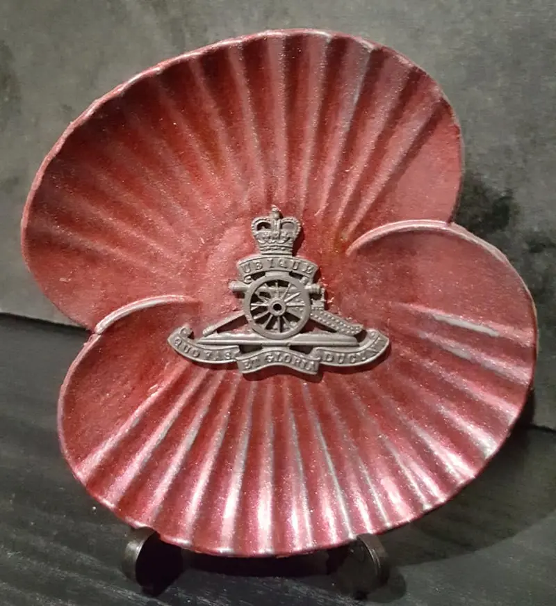Hand-Painted Royal Artillery Remembrance Sculpture 1