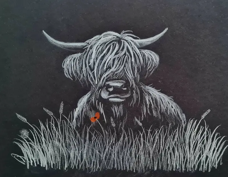 Handcrafted Polychromo Original Artwork: 'Duncan Coo' 1