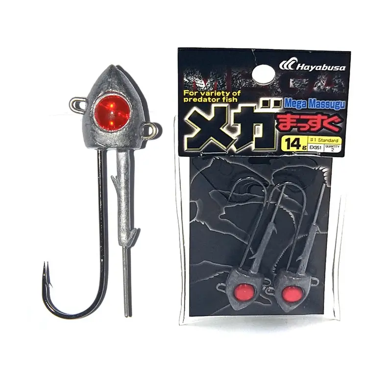 Hayabusa Mega Massugu #1 Jig Heads – Extra-Strong Hook Design 1