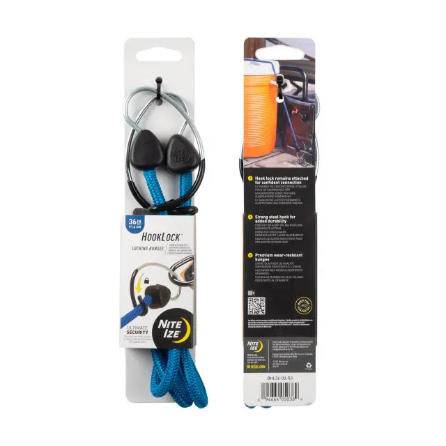 Hooklock Locking Bungee Cord – 36-Inch Heavy-Duty Elastic Tie-Down 1
