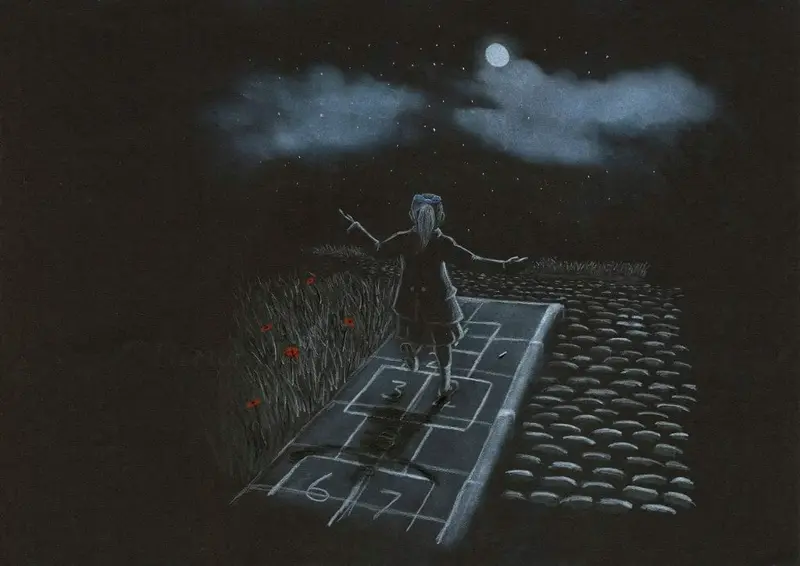 'Hopscotch In The Moonlight' – Open Edition Giclée Print #286 1