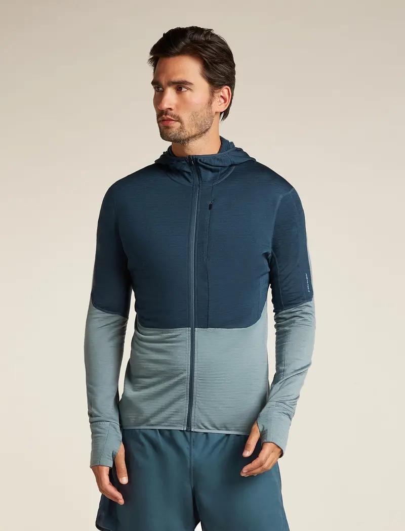 Icebreaker Men'S Merino Fleece Descender Long Sleeve Zip Hoodie (200 G/M²) 1