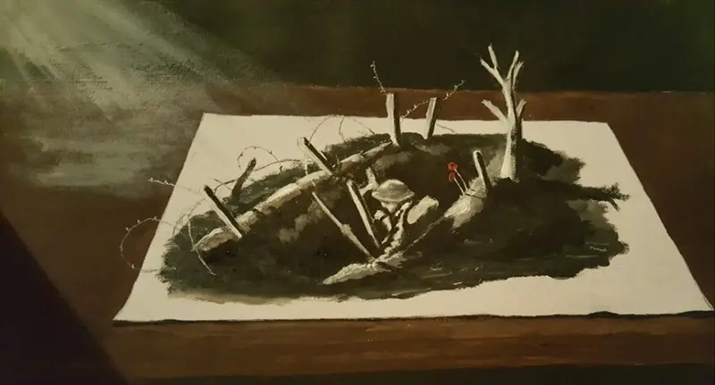 Immersive 3D Original Painting: 'Afraid In The Dark' (No. 215) 1