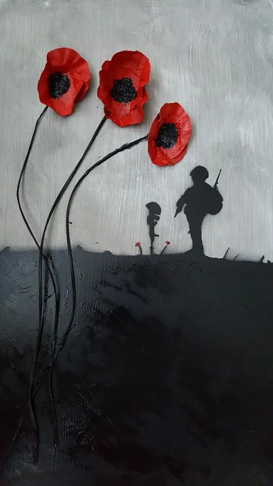 Immersive Battlefield Art: '3D Poppies At Battlefield Cross' 1