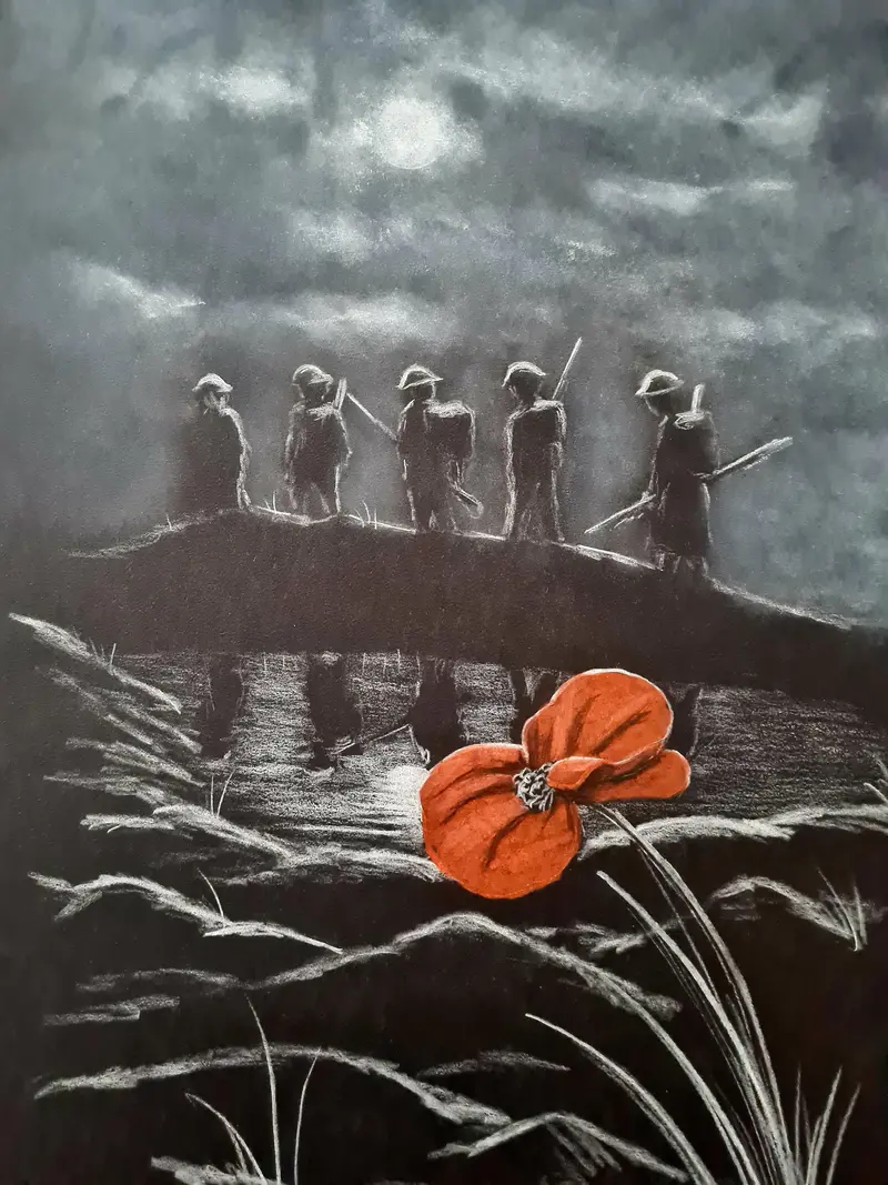 In The Still Of The Night – Original Polychromo Drawing 1