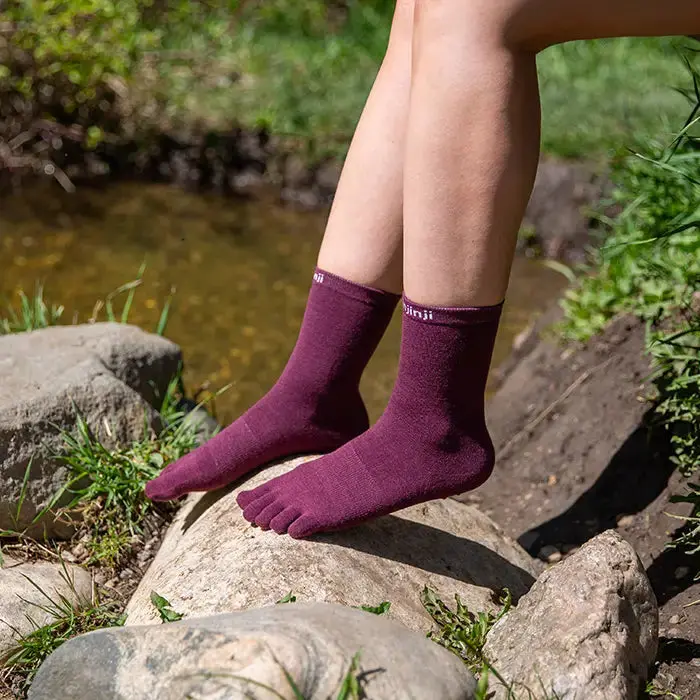 Injinji Liner Lightweight Wool Crew Toe Socks – Unisex 1