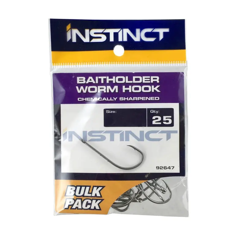 Instinct Baitholder Worm Hooks – 25-Piece Pack 1