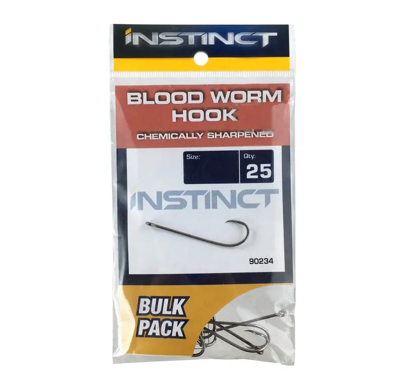 Instinct Bloodworm Fishing Hooks – 25-Piece Pack 1