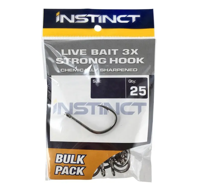 Instinct Live-Bait 3X Hooks – 25-Piece Premium Set 1