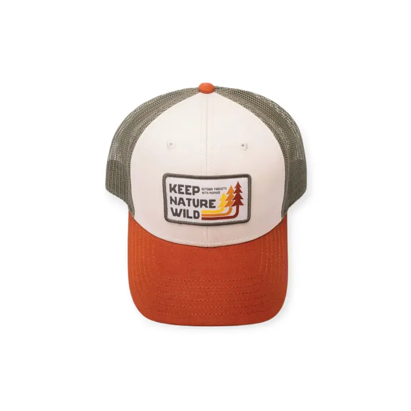 Keep Nature Wild Retro Pine Forest Trucker Hat – Breathable Mesh Back 1