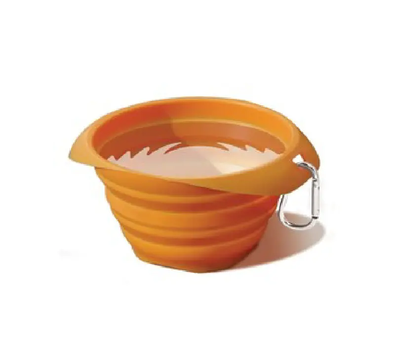 Kurgo Collaps-A-Bowl – Orange Silicone Dog Dish 1