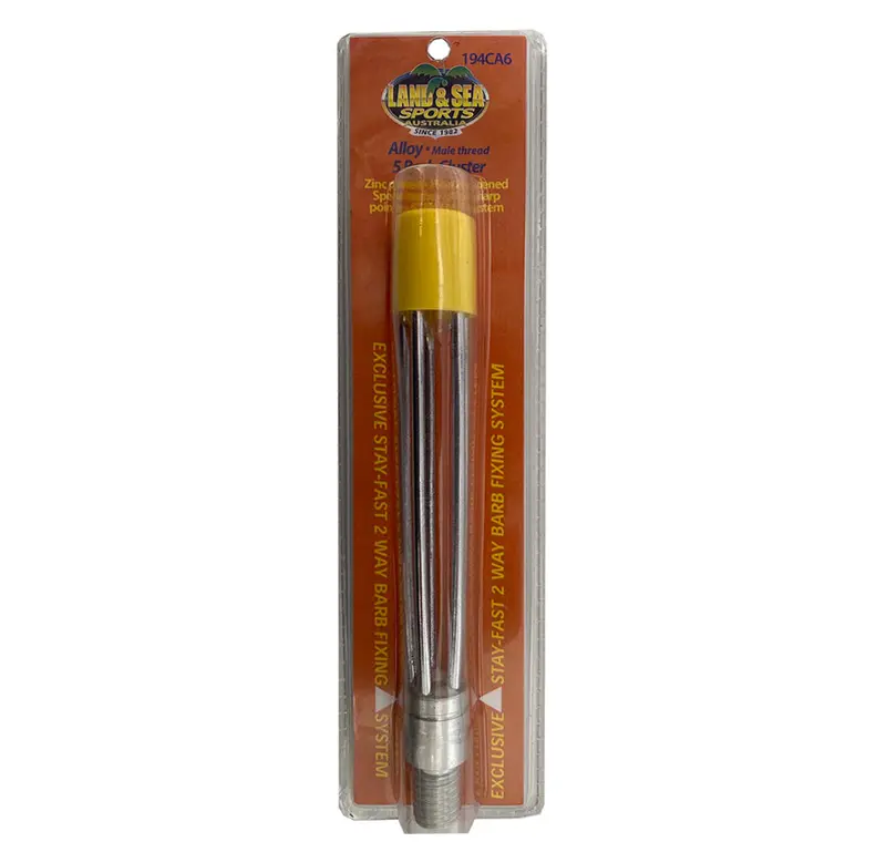 Land & Sea Aluminum 5-Barb Male-Thread Cluster Spear Tip 1