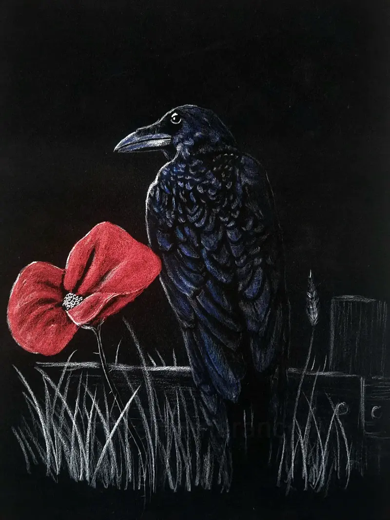Limited Edition Giclée Print #515: 'Remembrance Raven' 1