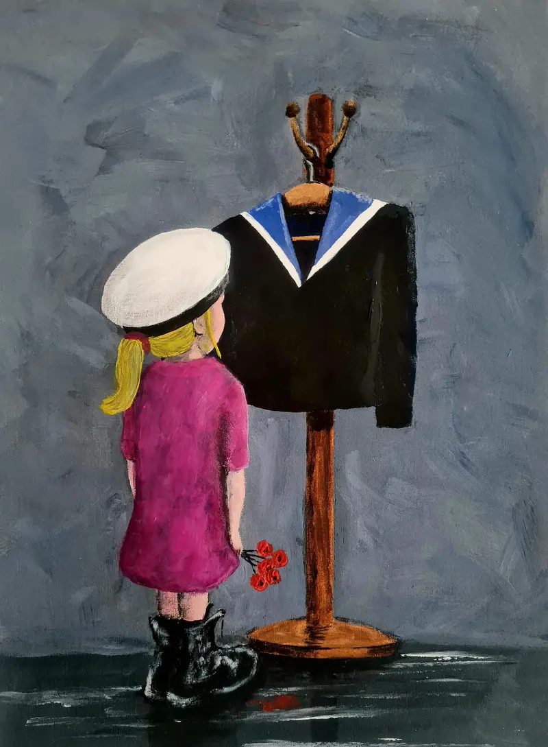 Limited Edition Giclée Print #523: 'Big Boots To Fill – Royal Navy Lass' 1