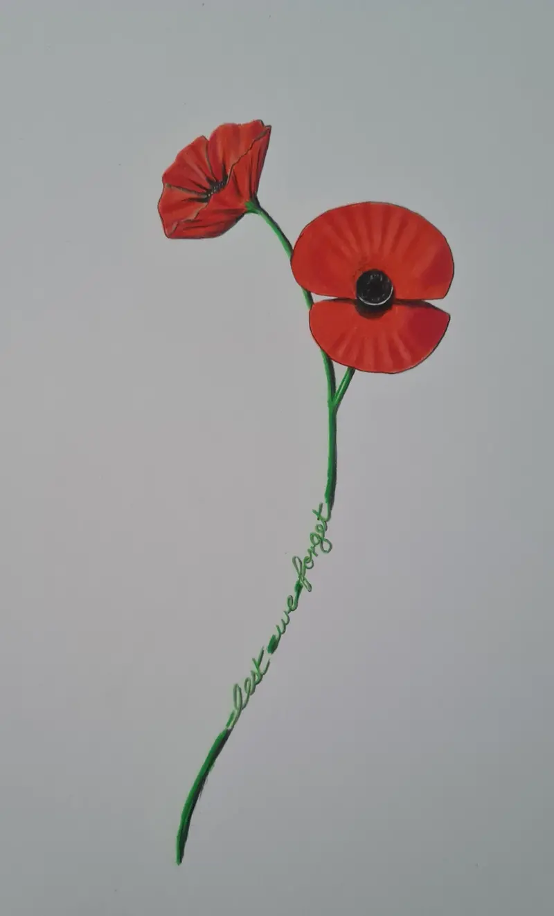Lwf Poppies – Original Polychromo Artwork 1