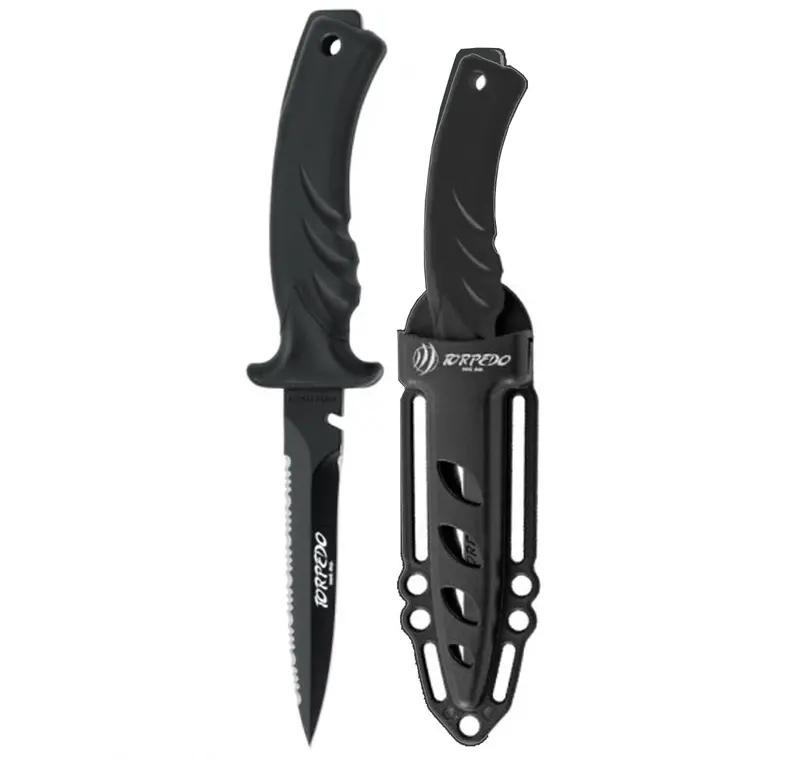 Mac Torpedo Be Teflon-Coated Diving Knife – Corrosion-Resistant Blade 1