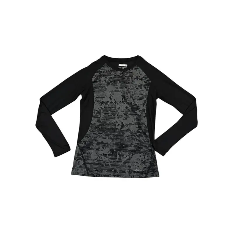 Marmot Long Sleeve Baselayer Shirt For Women – Black & Grey, Size S (Used) 1