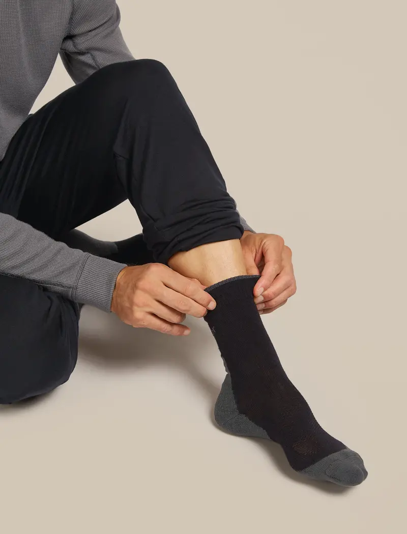 Men'S Icebreaker Merino Wool Hike+ Light Crew Socks For Trail Comfort 1