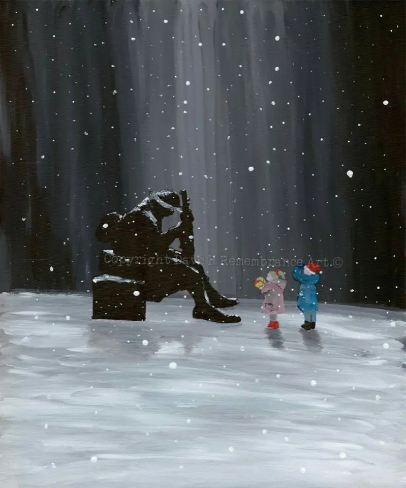 'Merry Christmas Tommy' – Original Vintage-Inspired Holiday Painting 1