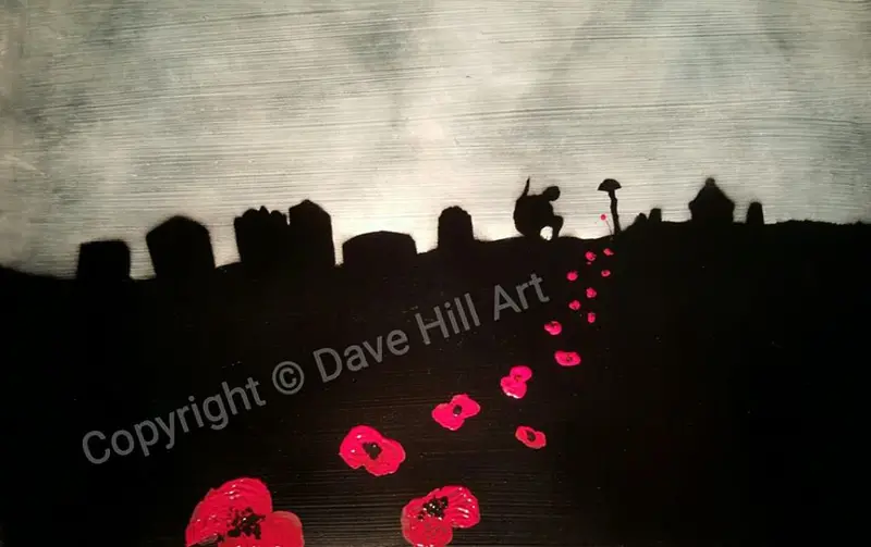 Military-Themed Original: 'Amongst The Tombstones' 1