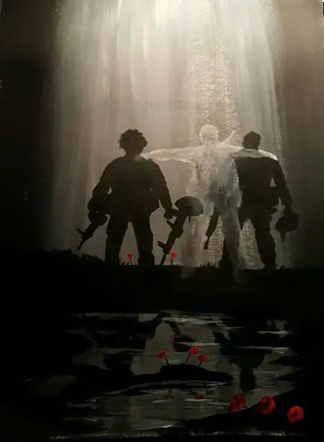 Military-Themed Original Painting: 'Brothers In Arms' 1