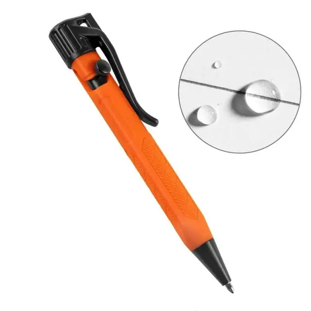 Mini-Bolt Pen With Orange Body And Black Ink – Metal & Plastic Design 1